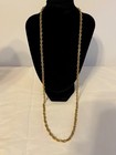 Vintage 30” Gold-Tone Rope Necklace Featuring A Twisted Link Pattern — photo 1