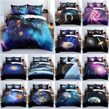 3D Space Planet Quilt Duvet Cover Pillowcases Twin Full Queen King Bedding Set