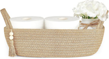 Small Storage Basket for Toilet Tank Top Boho Bathroom Decor Woven Rope Toilet P