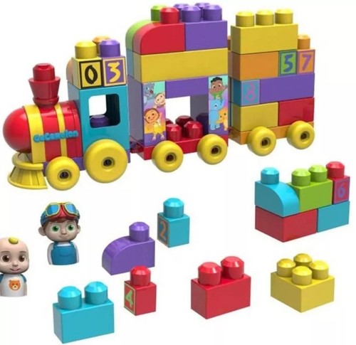 CoComelon Stacking Train 40 Piece Large Building Block Set Includes JJ TomTom - Picture 2 of 10