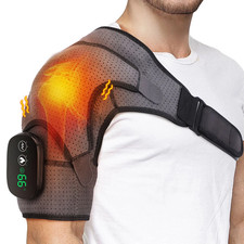 Electric Heated Shoulder Massager With Vibration Massage Brace Joint Pain Relief