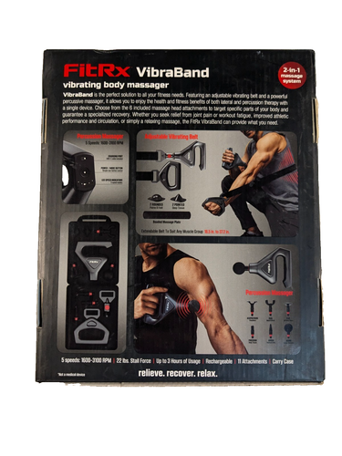 FitRx VibraBand Massaggiatore Corpo Vibrante Sistema di Massaggio 2 in 1 con Custodia - Foto 2 di 2