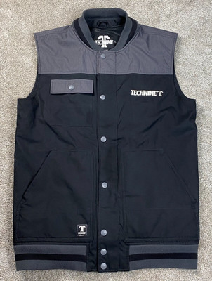 Technine Quilted Snowboard Vest Black & Gray Size Large No Hood