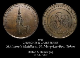 Skidmore's Middlesex St. Mary lee bow Conder Token D&H 563 Ex Fuller