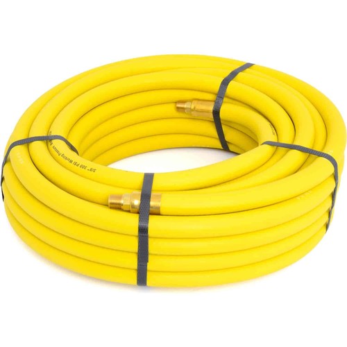 Goodyear Air Hose 12912 Yellow Rubber Air Hose 1/4 Solid Brass End Fittings 50 x