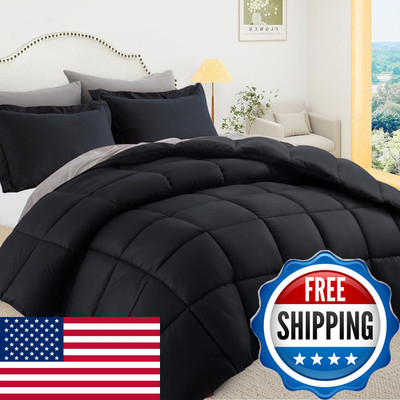 Wqspring King Size Comforter Set Reversible 3 Pieces Lightweight Soft Bedding