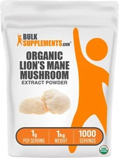 BulkSupplements Organic Lion's Mane Mushroom Extract Powder - 1g per Serving
