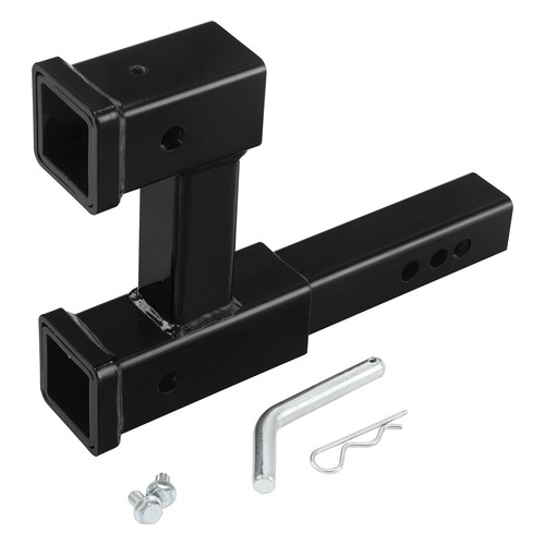 Dual 2" Trailer Hitch Receiver Rise Drop Extender Adapter Tow Truck 4000LB Black - Bild 1 von 13