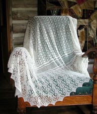 Baby Lace Edge Shawl Heirloom Knitting Pattern in 2ply 955