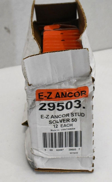 Itw Ez Ancor 29503 - Stud Solver 50 lb. Self-Drilling Drywall Anchor Pack Of 12 Itw Ez Ancor 29503 - Stud Solver 50 lb. Self-Drilling Drywall Anchor Pack Of 12