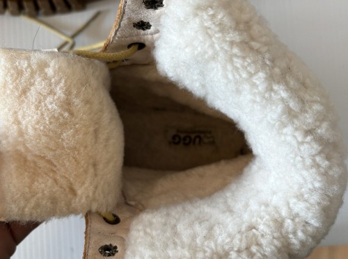 Ugg Eversheepskin Tan Boots Size EU 40 US 10 Lined Suede Lace Up Brown Outdoor - Picture 21 of 22