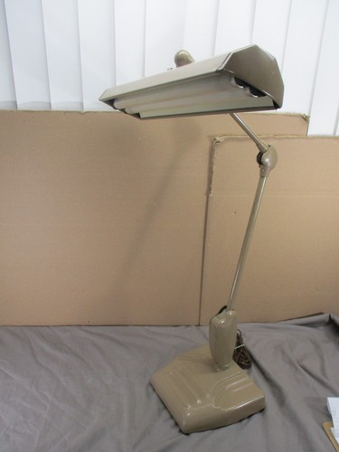 Vintage Art Deco Articulating Drafting Desk Table Light Lamp WORKS GREAT - Picture 11 of 18