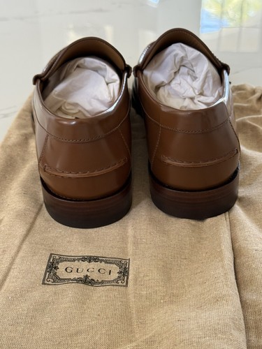 Gucci Interlocking G Detail Loafers Size 13 In Gucci/US 14 Brown - Picture 7 of 17