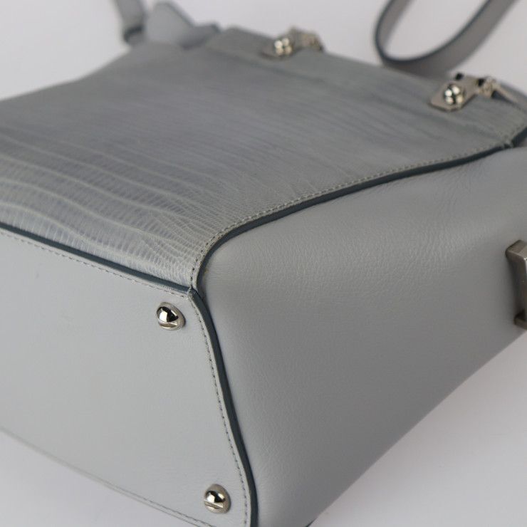Givenchy Handbag Gray Silver Hardware Leather Liz… - image 5