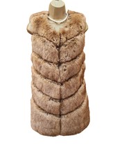 12-14 Uk Karen Millen Medium Brown On Trend Faux Fur Gilet Jacket