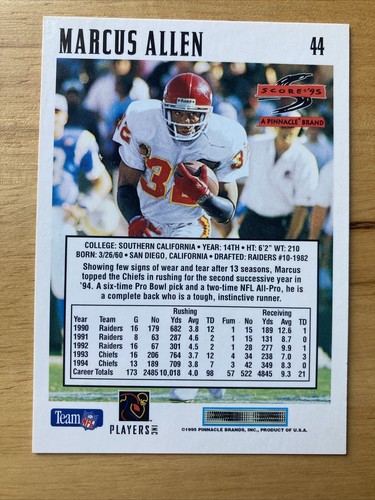 Marcus Allen Lot of 4 NFL Football RB Cards Raiders/Chiefs - Picture 9 of 9