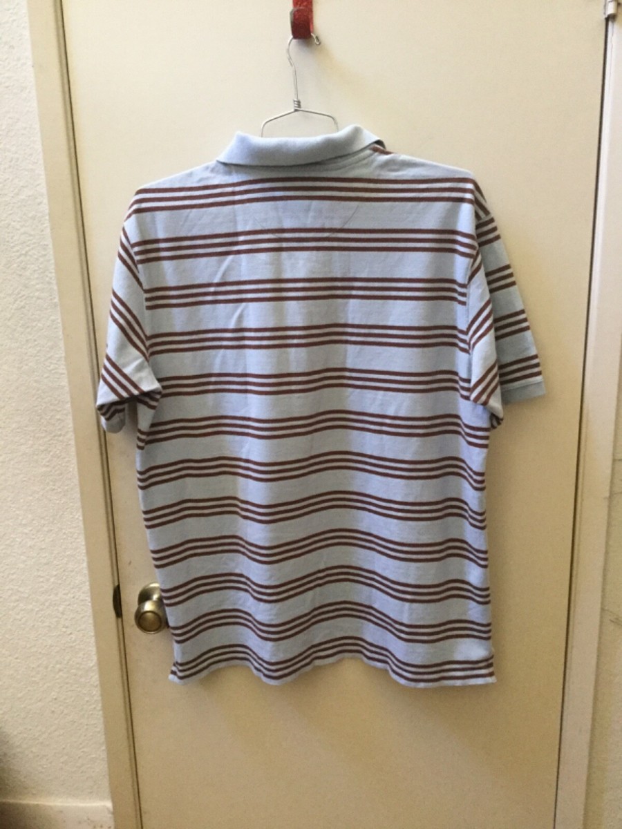 Chemise Phat Farm Homme - Coton Piqué Rayures Bleu Clair Et Marron - Taille XL - Très Bon état