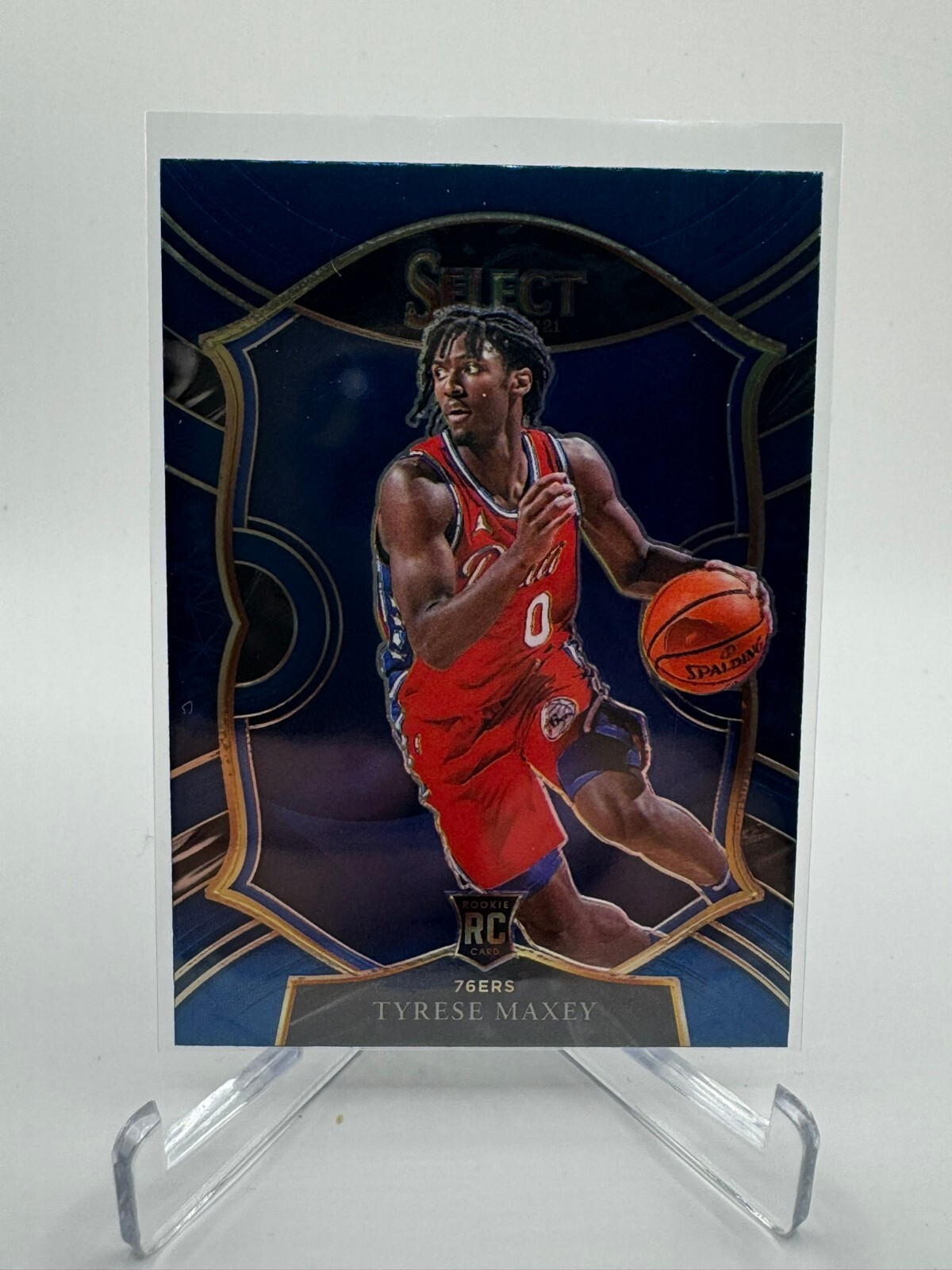 Tyrese Maxey 2020-21 Panini Select Concourse Blue Retail Rookie RC #81 76ers