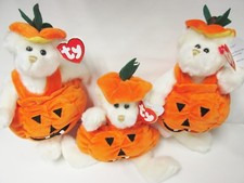 Ty AtticTreasures Carver dressed BEAR HALLOWEEN Jack-O-Lantern New w/Mint Tags