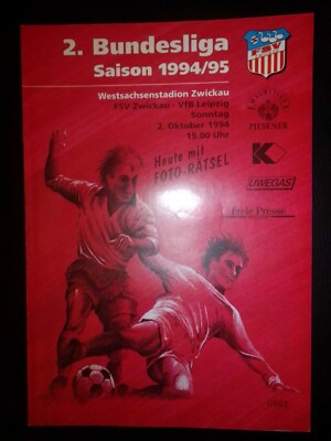 FSV Zwickau locomotive VfB Leipzig 1994/95 2nd Bundesliga programme stadium booklet