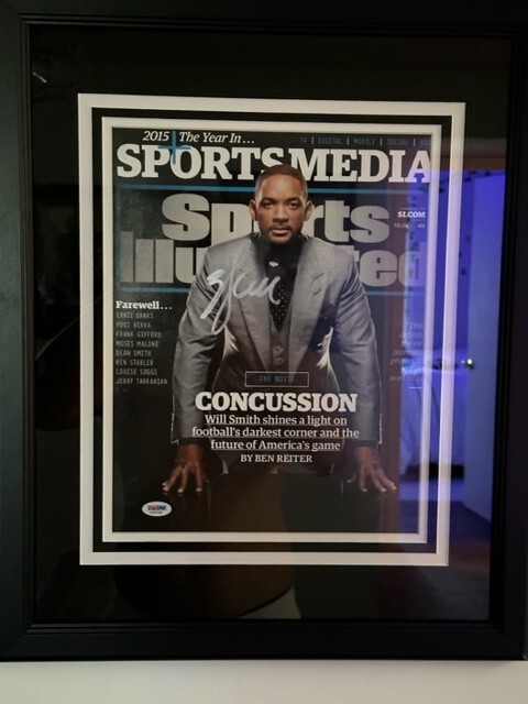 Will Smith Actor Concussion SIGNED Sports Illustrated 8x12 framed COA PSA 