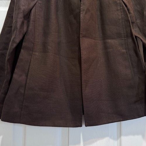 Talbots Small/P NWT Irish Linen Brown Blazer Open Front Boxy Lagenlook Swing - Picture 14 of 16