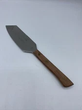 The Knife Multipurpose Stainless Steel Cutter Slicer Server Japan 1975 Wood