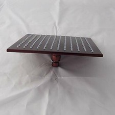 12" Inch Square Rainfall LED Shower Head, Heavy Duty Metal Oil Rubbed Bronze