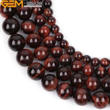 AA Grade Round Genuine Natural Red Tiger eye Stone Beads for Jewelry Making 15   