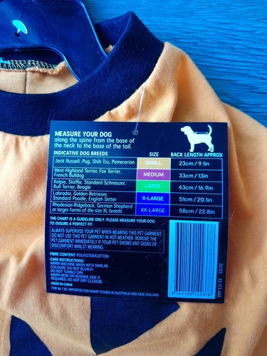 Halloween Pet Pyjamas Anko Pumpkin Lge Suit Staffie NEW with Tags Fast Postage - Picture 2 of 3