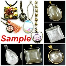 Photo Frame Pendant Silver Antique Brass Oval Picture Charm Memory Gift 15-30mm