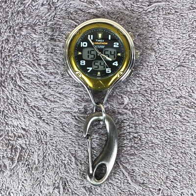 Timex Marathon Multifunction Stainless Steel Quartz Analog Digital Pocket Watch