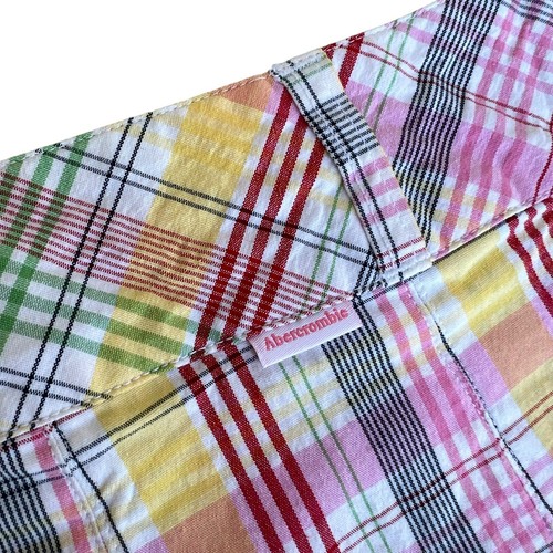 Vintage Y2K Abercrombie And Fitch Pastel Plaid Pleated Micro Mini Skirt Size 2 - Picture 3 of 5