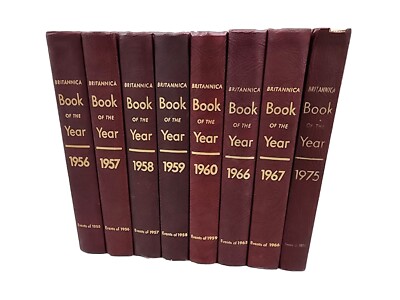 Vintage Britannica 1961年版 8 Rare Vintage Britannica Book of the Year Set 1956-1960, 1966