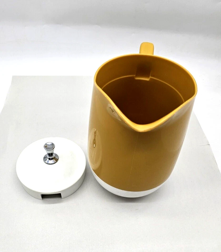 THERMOS DE COLECCIÓN ARTÍCULOS AISLADOS Mid Century oro blanco caliente/frío jarra jarra tapa Foto 3 de 4