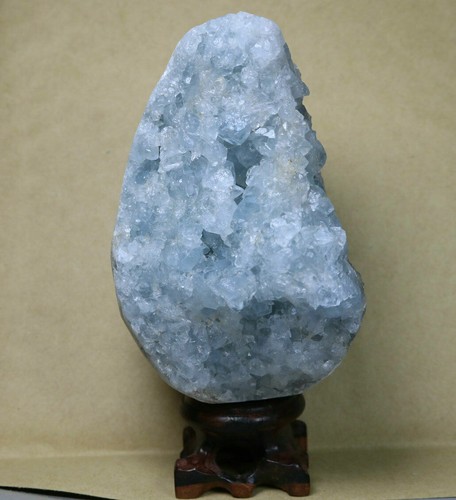 1.57lb Rare Top Grade Gorgeous Sky Blue Celestite Egg Geode Rough Reiki Crystal - Picture 4 of 12