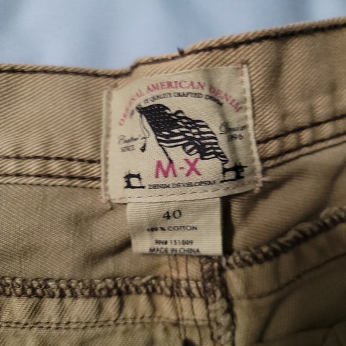 M-X Original American Denim Tattered Khaki Colored Jean Shorts Men's 40... - Picture 6 of 6