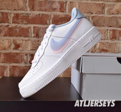 air force 1 blue and pink swoosh