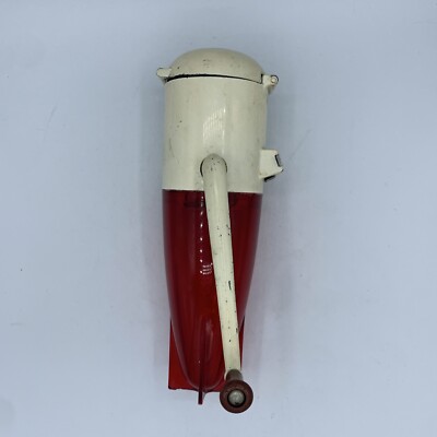Vintage 50s Dazey Atomic Rocket Ice Crusher Model 160 Red White Crank Handle