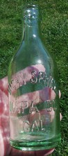 Vintage VICHY SPRINGS Napa Co. Calif. Embossed Light Green Mineral Water Bottle