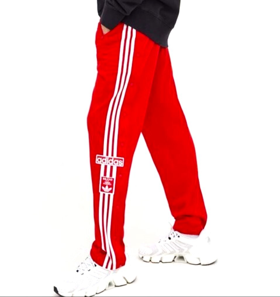 NEW MENS ADIDAS ORIGINALS ADIBREAK BUTTON TRACK PANTS ~SIZE MEDIUM #IM8221 RED NEW MENS ADIDAS ORIGINALS ADIBREAK BUTTON TRACK PANTS ~SIZE MEDIUM #IM8221 RED