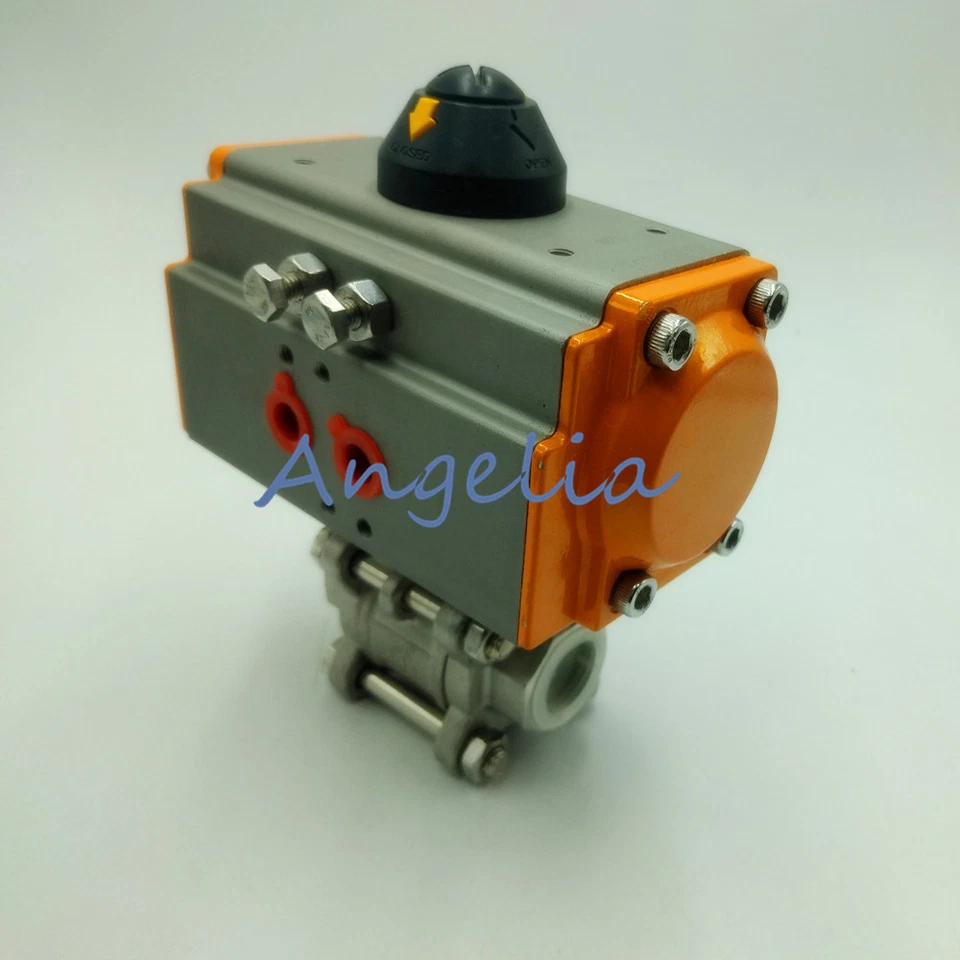 G3/4" DN20 Stainless Steel 304 Three-piece type Pneumatic Ball Valve PTFE Seal - Image 2 of 4