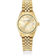 Orologio Philip Watch Donna Caribe R8253597614 Acciaio Oro Numeri Romani + Data