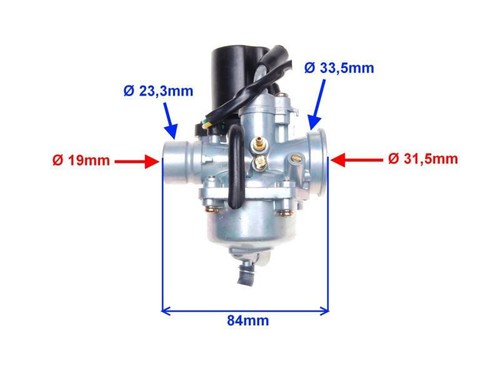 Carburateur pour 2T 19mm 50ccm pour MALAGUTI F12 50 AC DD Phantom 2007-2008 - Photo 2/4
