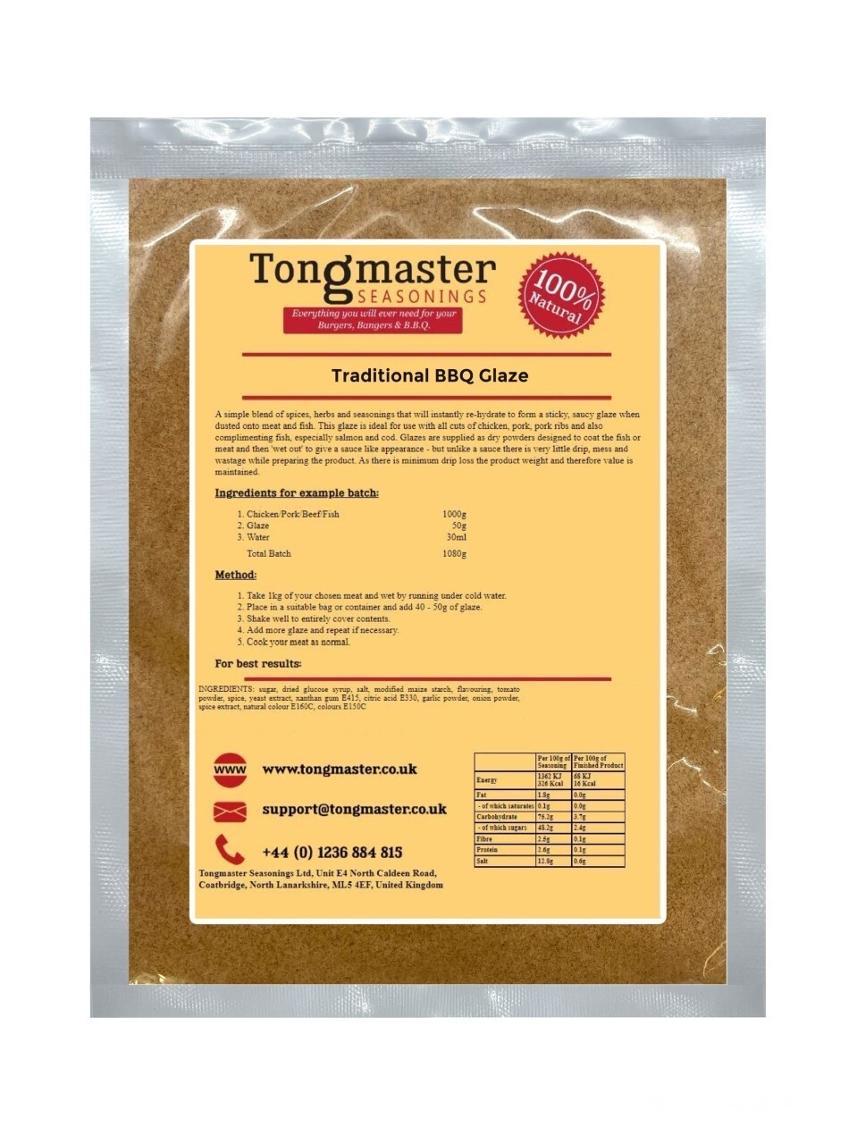 Traditional Barbecue Glaze - Meat Rub - 600g (Gluten Free)