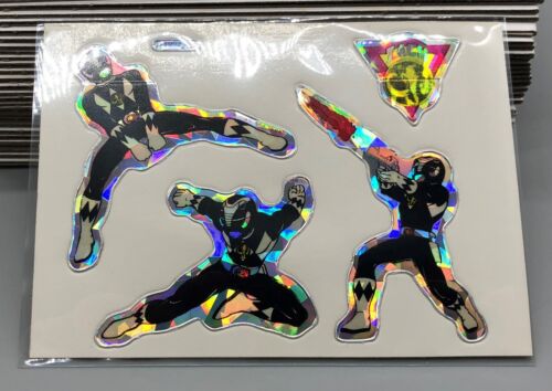 1994 Mighty Morphin Power Rangers Vending Machine Prism Sticker - Black Ranger - Picture 2 of 3