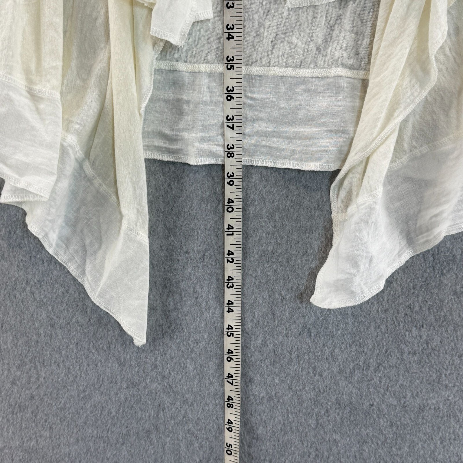 Cut Loose Women's Size XL Off White Linen Inset Jacket Open Front Cardigan NWT thumbnail 4