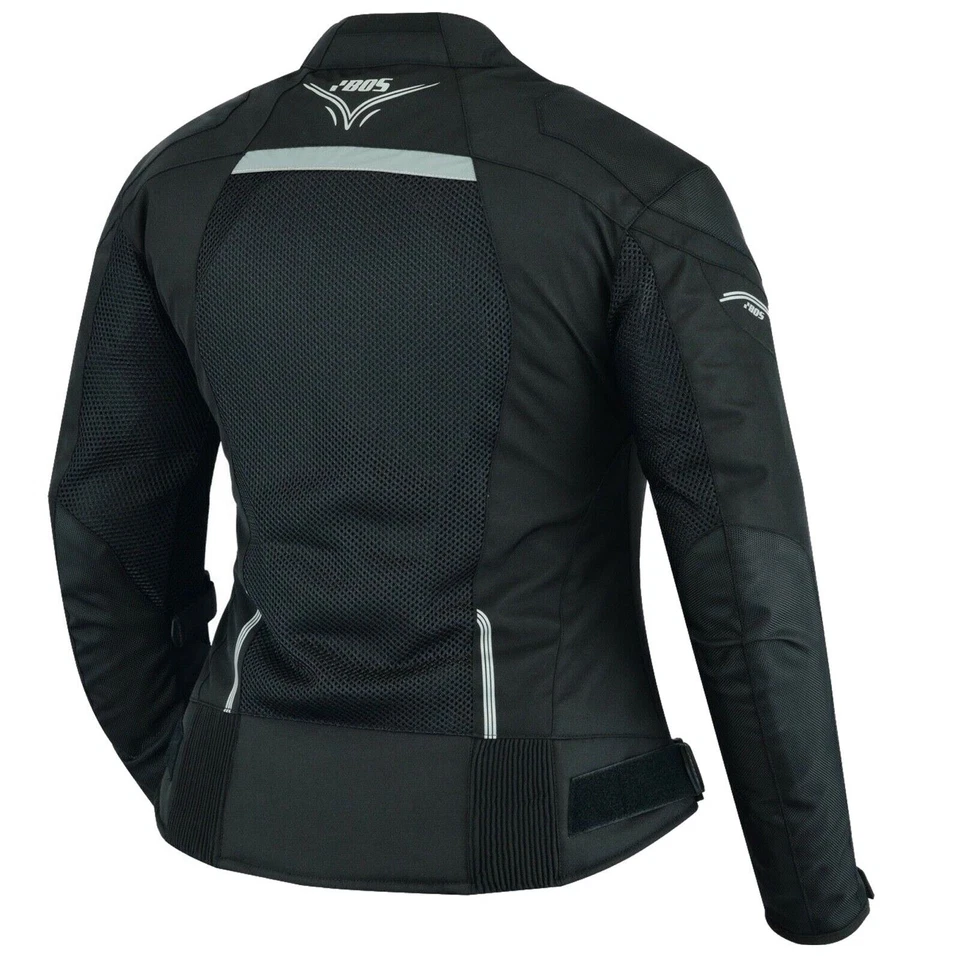 Damen Motorradjacke Textil Sommer Jacke  Motorrad Roller Protektoren Jacke Neu - Bild 2 von 3