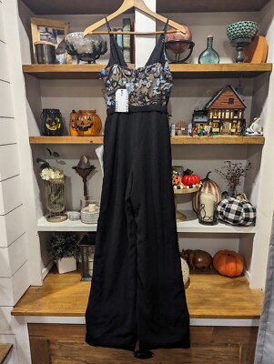 NWT Dress The Population Black & Sequin Jumpsuit Size XXS | eBay
