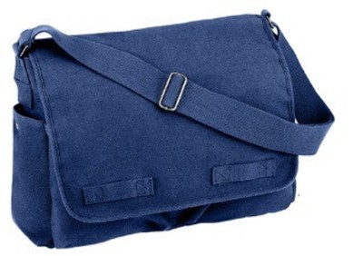 Rothco Vintage Washed Canvas Messenger Bag - Blue